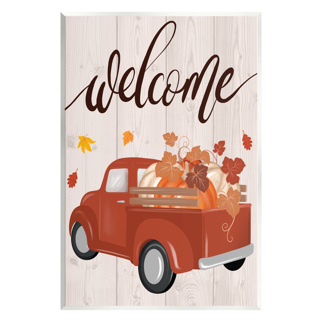 Stupell Industries Welcome Country Pumpkin Truck Wall Plaque Art